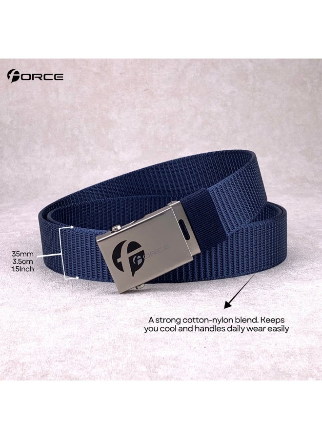 فورس حزام أمني للرجال والنساء – حزام ويب نايلون ثقيل مع إبزيم معدني رولر لوك – حزام تكتيكي قابل للتعديل لحراس الأمن، ضباط الشرطة، موظفي المطار، السفر، المشي الجبلي والجولف - Image 3