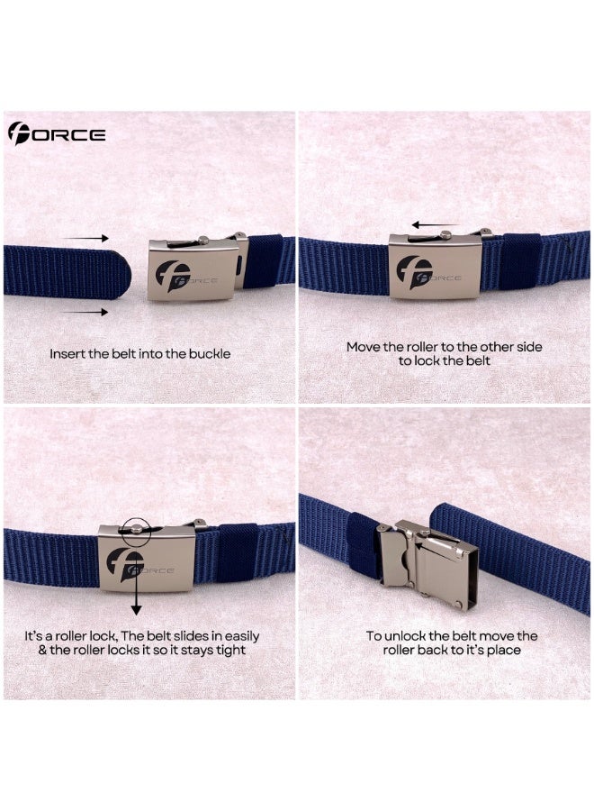 فورس حزام أمني للرجال والنساء – حزام ويب نايلون ثقيل مع إبزيم معدني رولر لوك – حزام تكتيكي قابل للتعديل لحراس الأمن، ضباط الشرطة، موظفي المطار، السفر، المشي الجبلي والجولف - Image 5