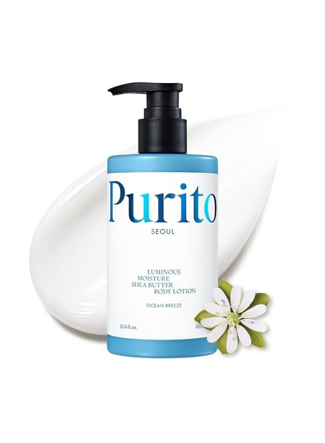 PURITO Luminous Moisture Shea Butter Body Lotion, Shea Butter, Gentle On Skin, Moisturizing, Dry Skin, Pump Bottle, K-Beauty, 300ml / 10.14 Fl. Oz. - Image 1