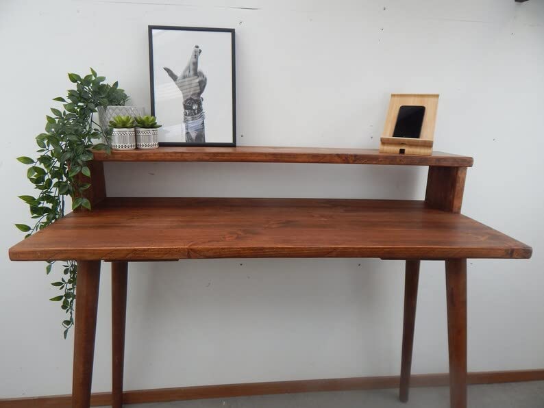 IThree sheesham Wood Furniture Modern Look Study Desk for Home Solid Sheesham Wood Office Work Table Wooden Laptop Computer Desk Moniter Stand Laptop Study Table Computer Table - Image 2