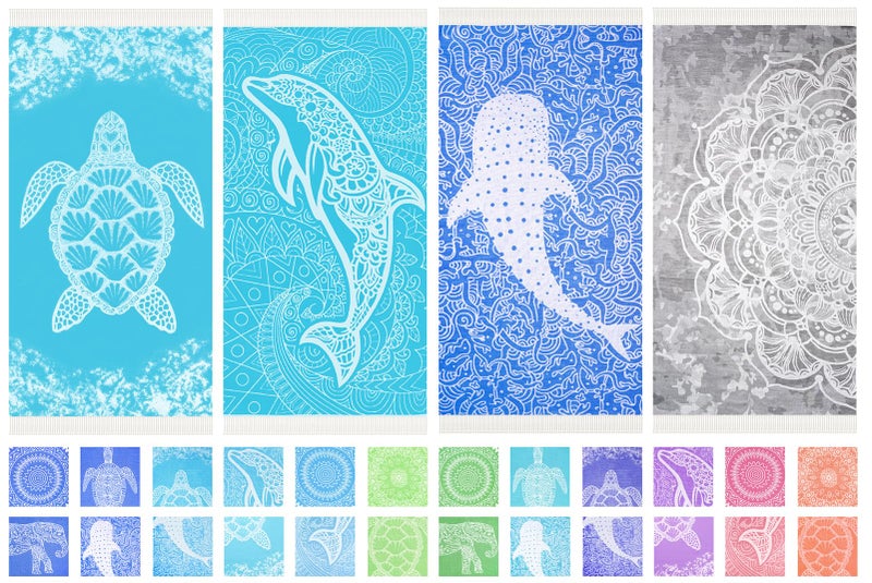 Widdonen Thin Turkish Beach Towel Lightweight Quick Dry Absorbent Cotton Bathroom Bath Pool Swim Towels Extra Large Oversized Sand Free Beach Accessories Essentials Cloud Gifts for Adult - Image 1