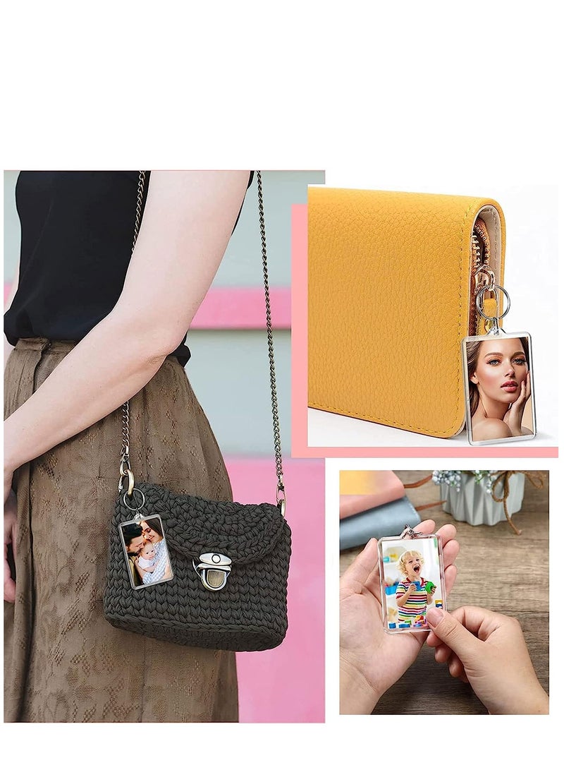 25 سلسلة مفاتيح بإطار صور أكريليك شفاف - مثالية للذكريات والهدايا (6.2x3.6 سم) - Image 3