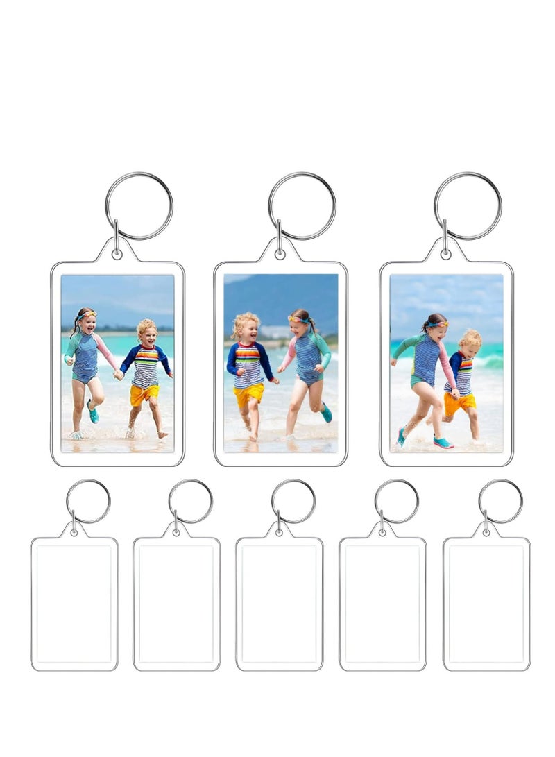 25 سلسلة مفاتيح بإطار صور أكريليك شفاف - مثالية للذكريات والهدايا (6.2x3.6 سم) - Image 1