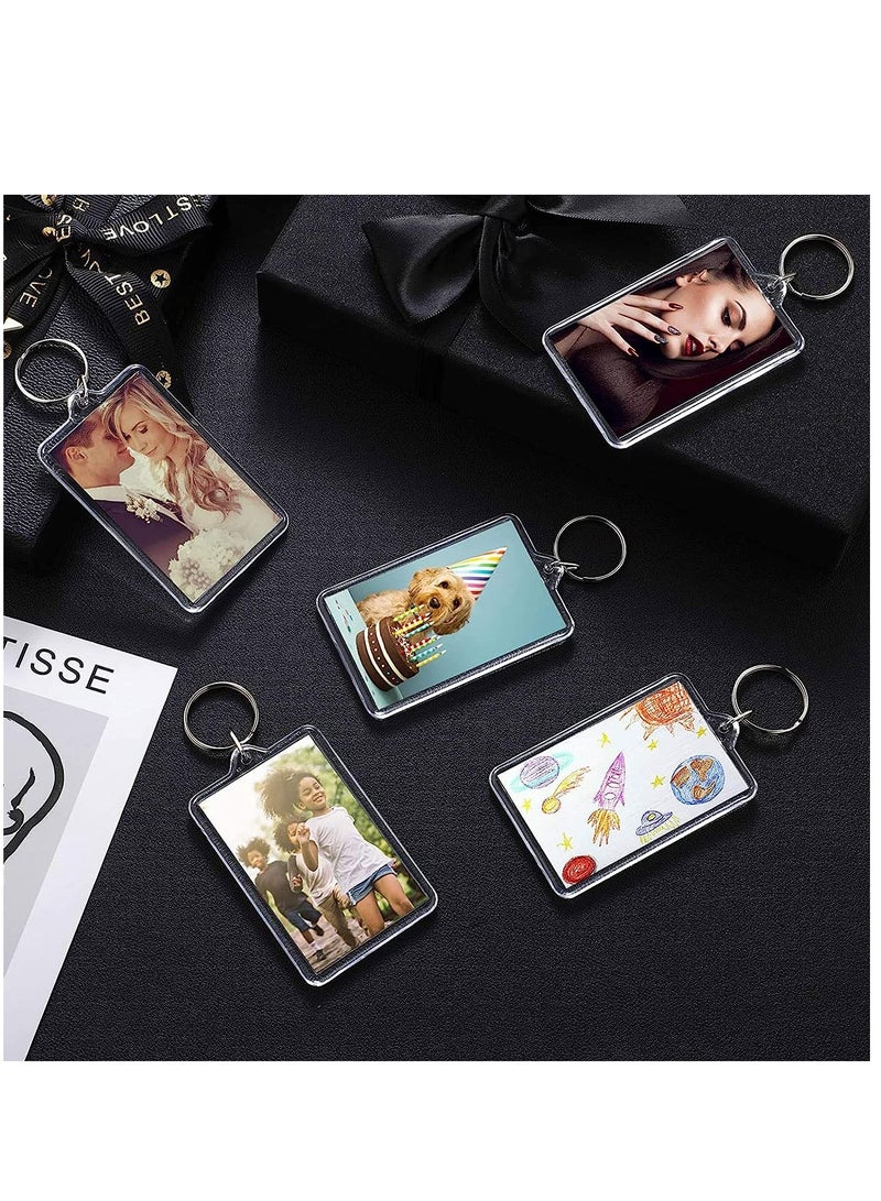 25 سلسلة مفاتيح بإطار صور أكريليك شفاف - مثالية للذكريات والهدايا (6.2x3.6 سم) - Image 5
