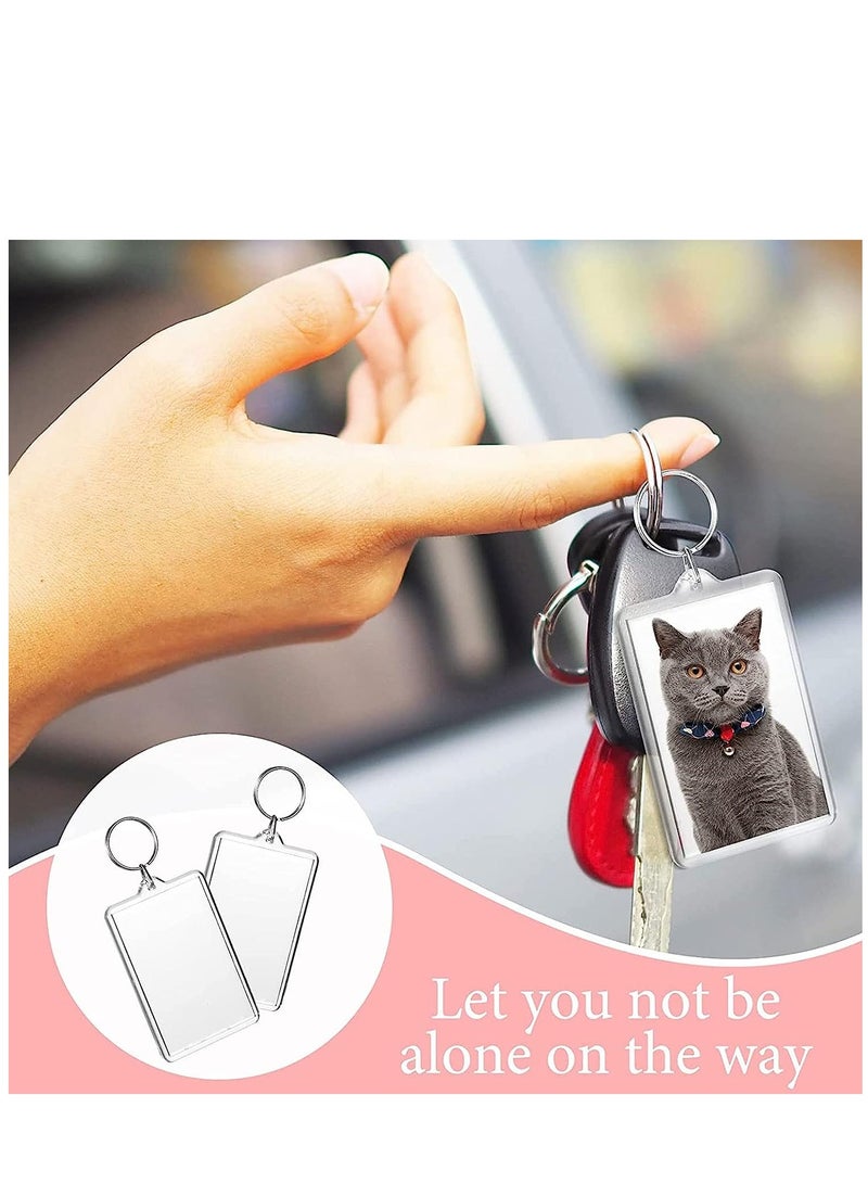 25 سلسلة مفاتيح بإطار صور أكريليك شفاف - مثالية للذكريات والهدايا (6.2x3.6 سم) - Image 4