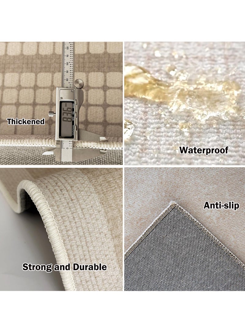 Area Rugs for Living Room 118x78.7" Machine Washable Boho Rugs Ultra-Thin Area Rugs Non Slip Stain Resistant Modern Carpet for Entryway Bathroom Living Room Kitchen (B) - Image 4