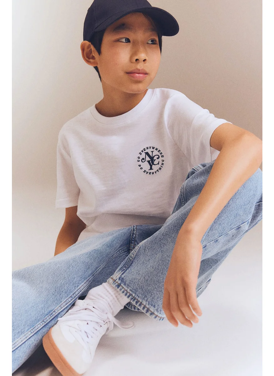 H&M Motif-Detail Cotton T-Shirt