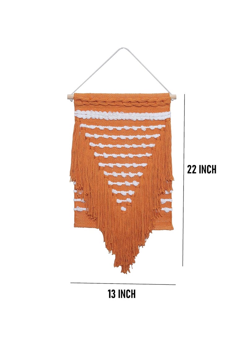 TSUKUYOMI TSUKUYOMI Pack of 1 VP Macrame Bohemian Nordic Woven Wall Hanging Decor Tapestry Hippie Beautiful Geometric Art 12 x 22 Inch VP Mustard  - Image 3
