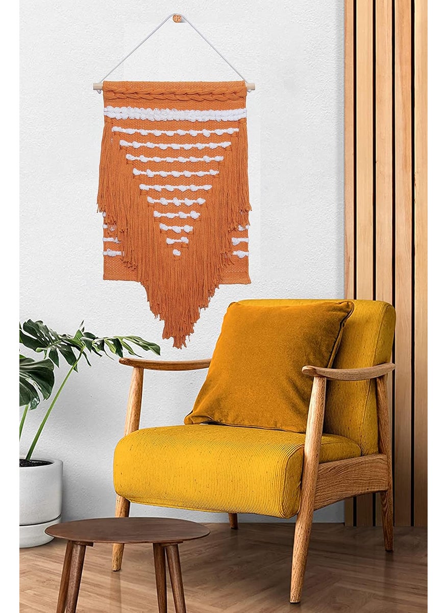 TSUKUYOMI TSUKUYOMI Pack of 1 VP Macrame Bohemian Nordic Woven Wall Hanging Decor Tapestry Hippie Beautiful Geometric Art 12 x 22 Inch VP Mustard  - Image 1