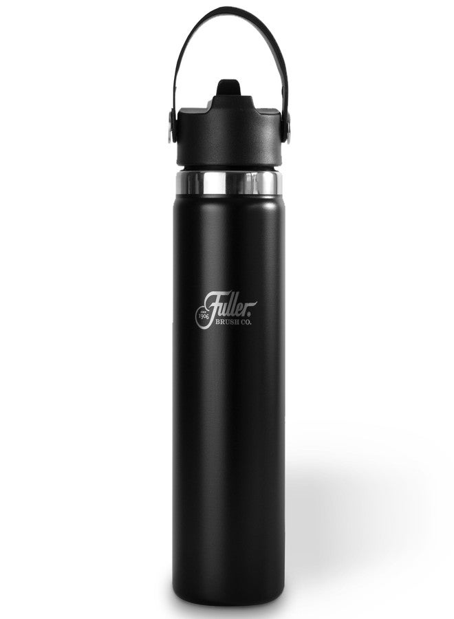fuller brush Fuller Stainless Steel Water Bottle with Straw Lid – BPA-Free, Sweat-Proof, Leak-Proof Travel Mug – Double Wall Insulated for Hot & Cold Drinks – Carry Handle (Black, 20 Oz.) - Image 1