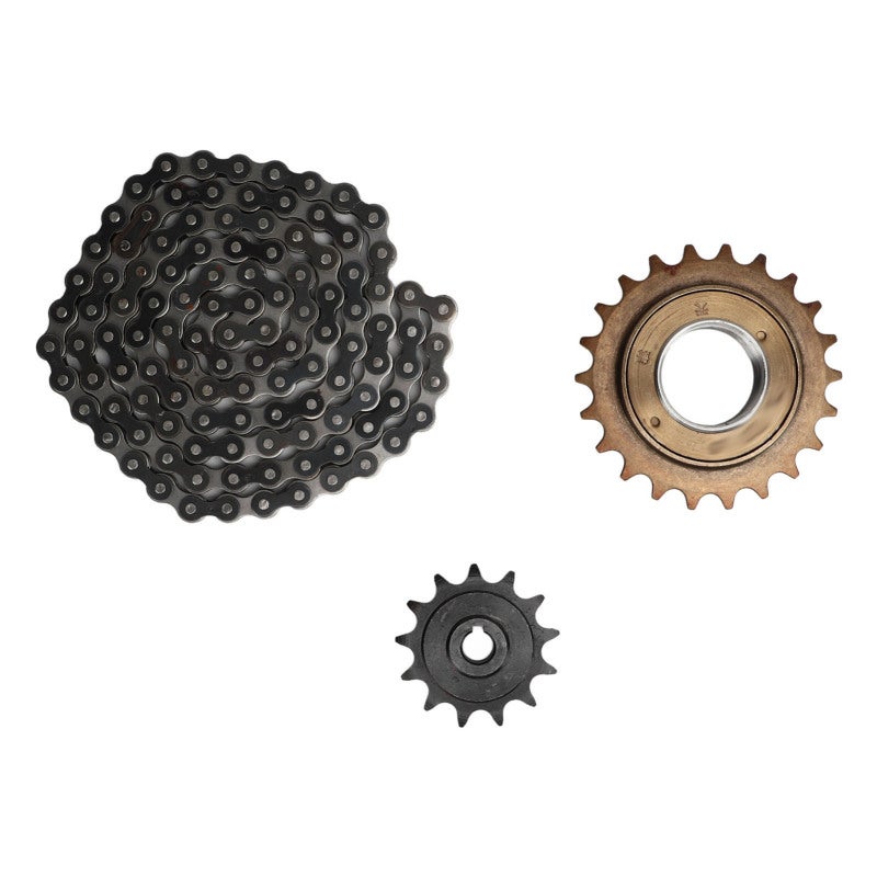 FLYING PIGEON 410 Chain Sprocket Set 114 Link 22T 13T Steel - Forging Process Rust Proof Motorcycle Chain Kit - Heavy Duty for DIY Scooter Modification - Image 1