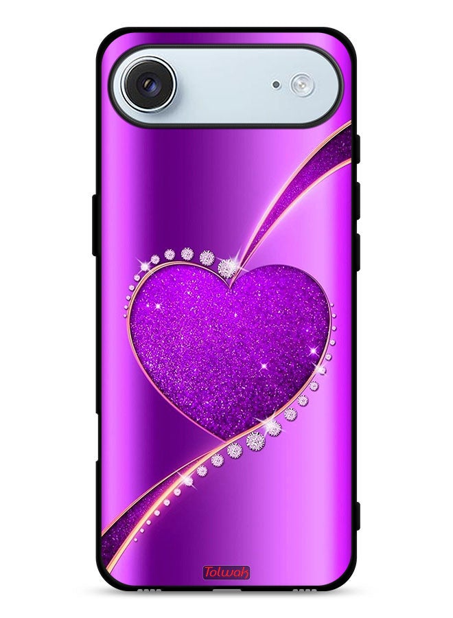 Tolwak Apple iPhone Air Protective Case Cover Glitter Heart - Image 1