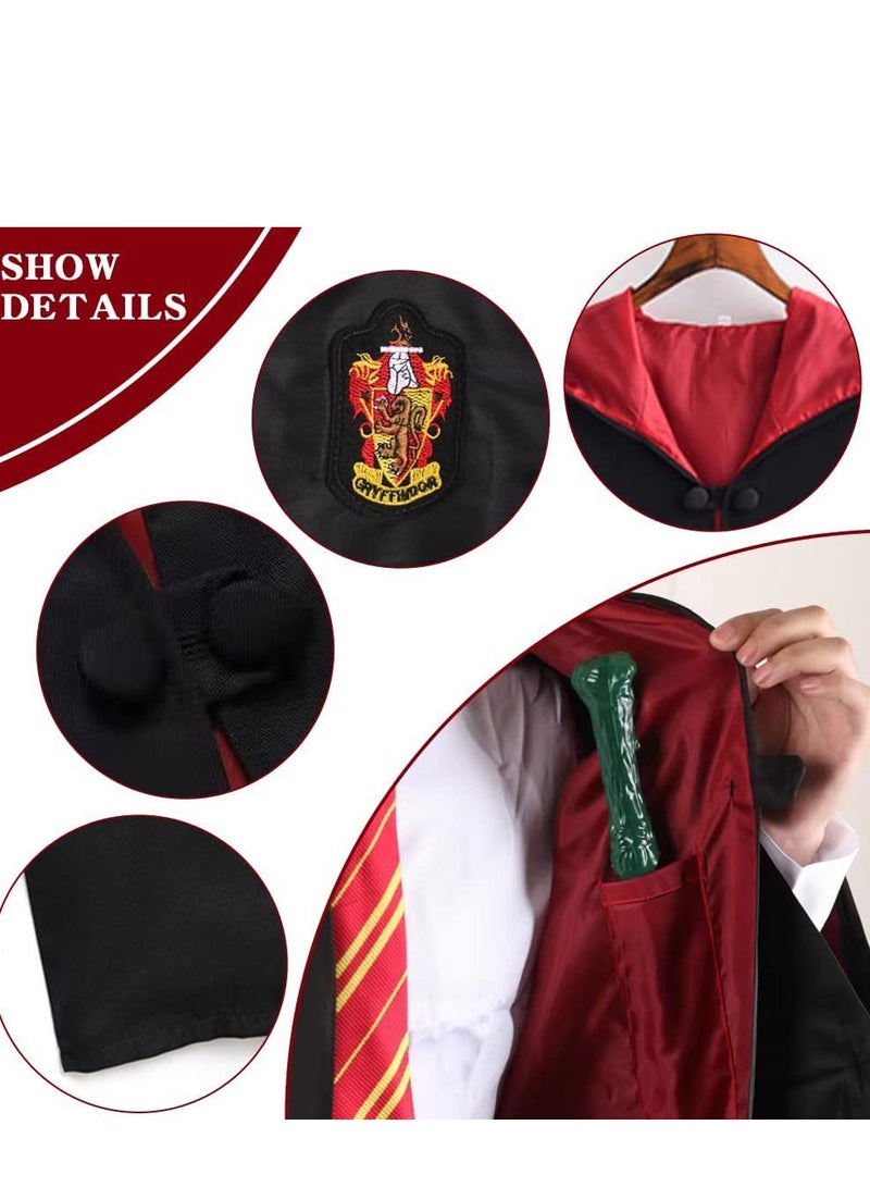 Compatible for 6 Piece Harry Potter COS Performing Set Harry Potter Gryffindor Deluxe Robe Childs Costume with Wand Tie Scarf Fans Cosplay Gifts Accessory  - Image 4