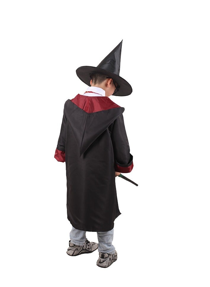 Compatible for 6 Piece Harry Potter COS Performing Set Harry Potter Gryffindor Deluxe Robe Childs Costume with Wand Tie Scarf Fans Cosplay Gifts Accessory  - Image 2