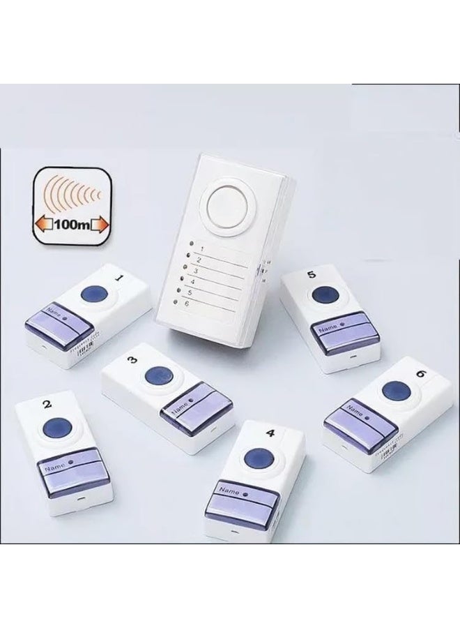 Biella 6-In-1 Wireless Door Calling Bell System With Smart Push Buttons - Image 1