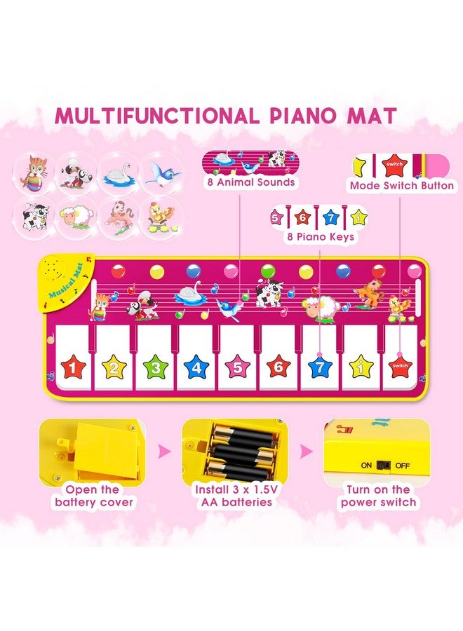 M SANMERSEN M SANMERSEN Piano Mat - Musical Keyboard Floor Playmat 39.5" Electronic Music Animal Touch Play Blanket Funny Xmas Gift Toy for 1 2 3 Year Old  - Image 2