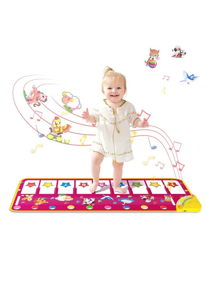 M SANMERSEN M SANMERSEN Piano Mat - Musical Keyboard Floor Playmat 39.5" Electronic Music Animal Touch Play Blanket Funny Xmas Gift Toy for 1 2 3 Year Old  - Image 1