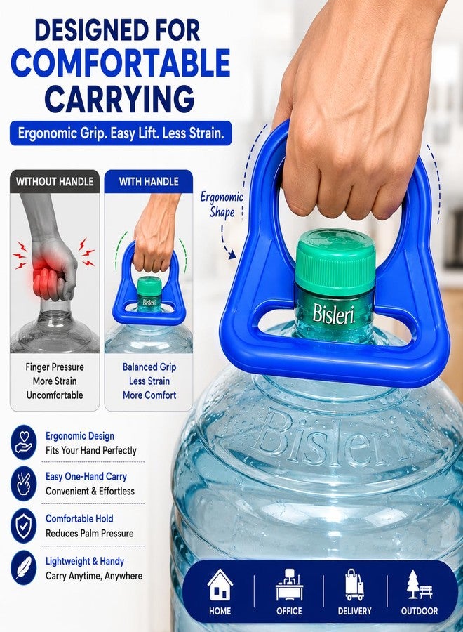 SAFE CHOICE Water Can Handle/Holder for 20 Litre Water Bottles | Portable Lifting Grip for Water Cans | Heavy Duty Plastic Bottle Carrier | Easy Carry Handle for Water Jars & Bubble Top Bottles | Pack of 2 - Image 4