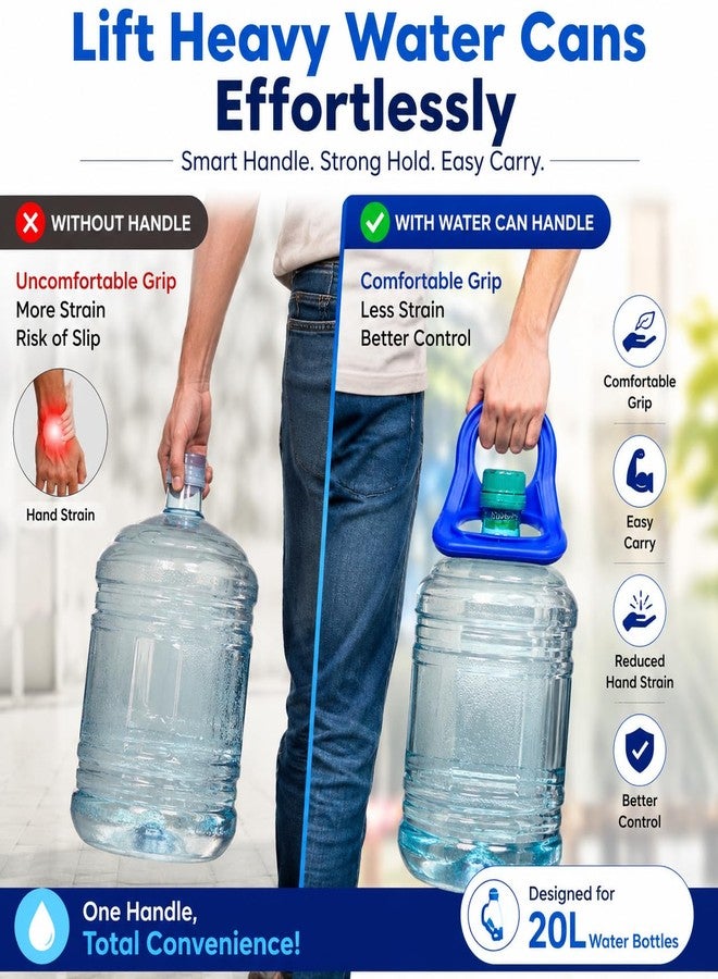 SAFE CHOICE Water Can Handle/Holder for 20 Litre Water Bottles | Portable Lifting Grip for Water Cans | Heavy Duty Plastic Bottle Carrier | Easy Carry Handle for Water Jars & Bubble Top Bottles | Pack of 2 - Image 3