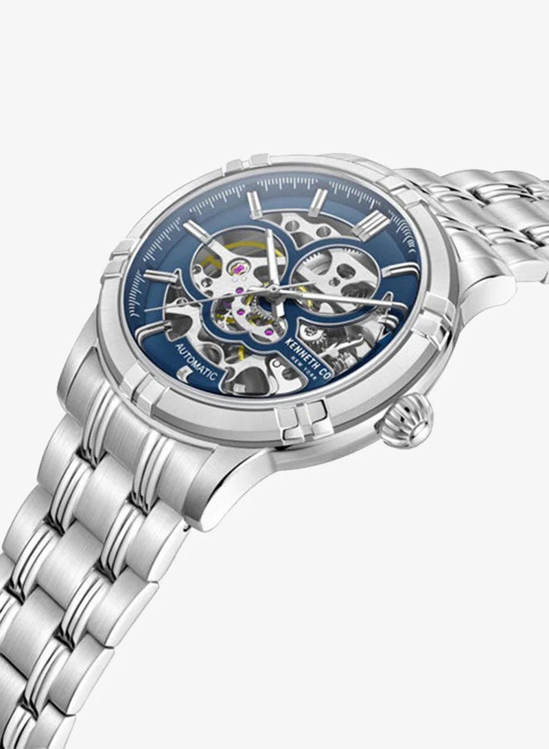Kenneth Cole New York 43mm Automatic Men's Watch with Blue Dial & Stainless Steel Bracelet