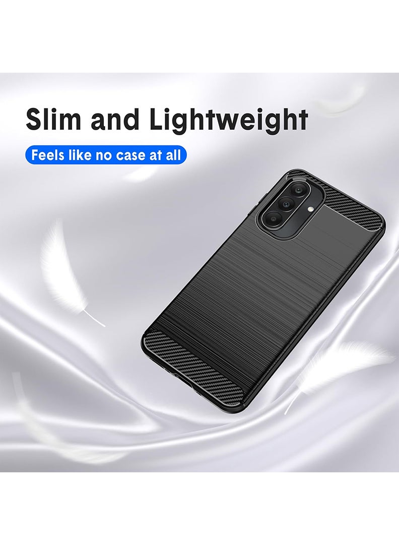 Case Up حافظة متوافقة مع سامسونج جالاكسي A26، غطاء قماش كربوني مصقول فاخر [حماية الكاميرا] غطاء ناعم مضاد للصدمات لسامسونج جالاكسي A26، أسود - Image 3