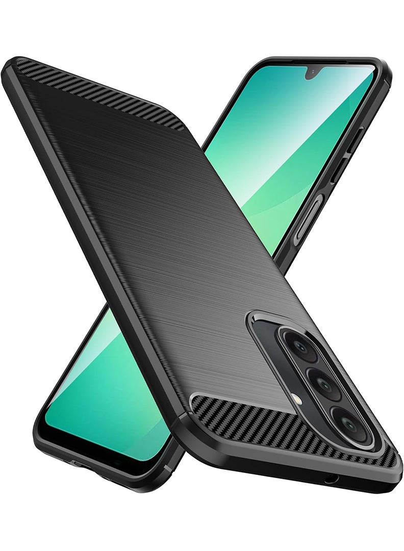 Case Up حافظة متوافقة مع سامسونج جالاكسي A26، غطاء قماش كربوني مصقول فاخر [حماية الكاميرا] غطاء ناعم مضاد للصدمات لسامسونج جالاكسي A26، أسود - Image 1