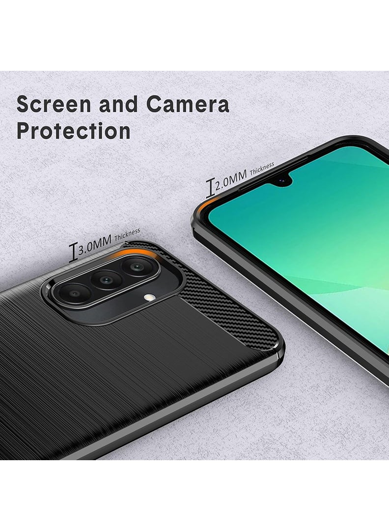 Case Up حافظة متوافقة مع سامسونج جالاكسي A26، غطاء قماش كربوني مصقول فاخر [حماية الكاميرا] غطاء ناعم مضاد للصدمات لسامسونج جالاكسي A26، أسود - Image 5