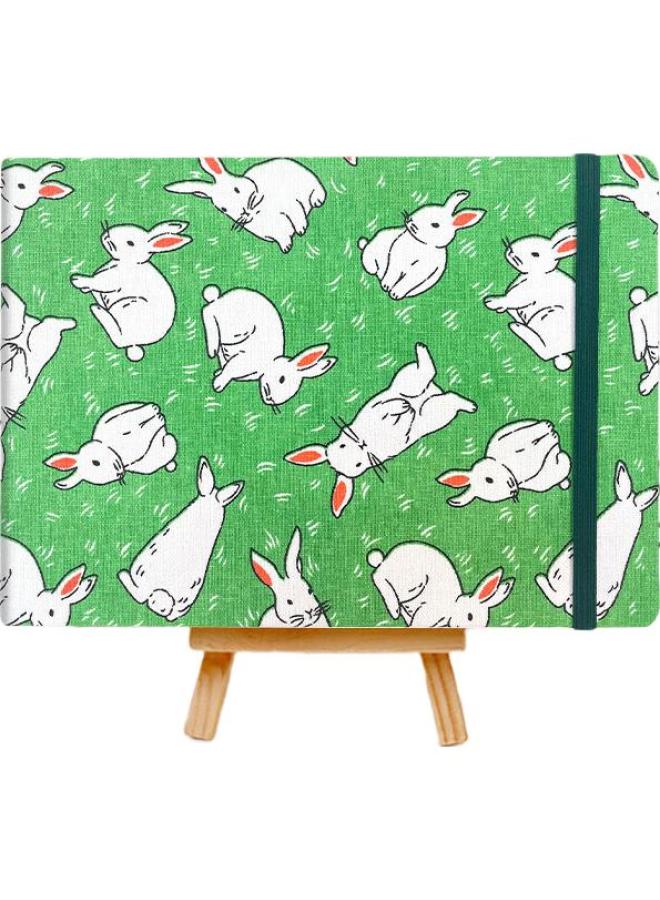 Flying Bird Fele Niao 16K, Pine Green, Medium-Coarse Pattern, Fabric And Wood Pulp Watercolor Sketchbook, Portable Travel Palm-Sized Handmade Fountain Pen Light Pastel Sketchbook - Image 2