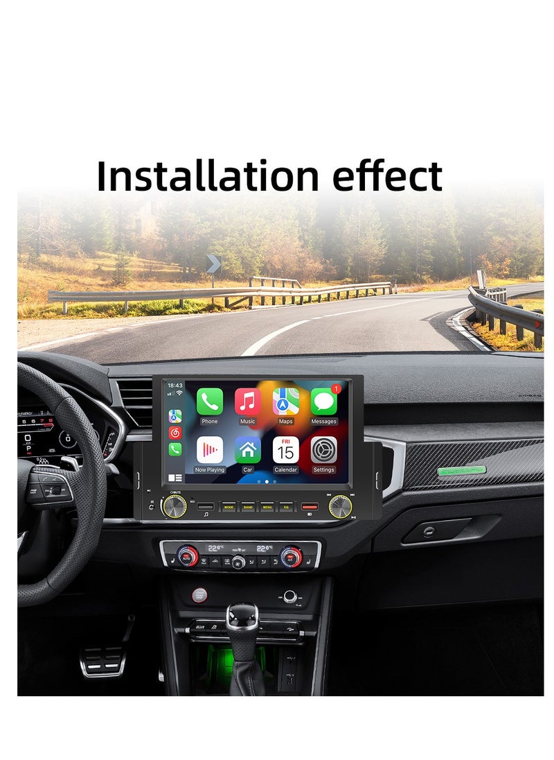 SWM - 6.2 Inch Car Stereo MP5 Player BT FM Radio Receiver with Carplay Android Auto Support Hands-Free Calling USB Charge Playback Phone - Image 1