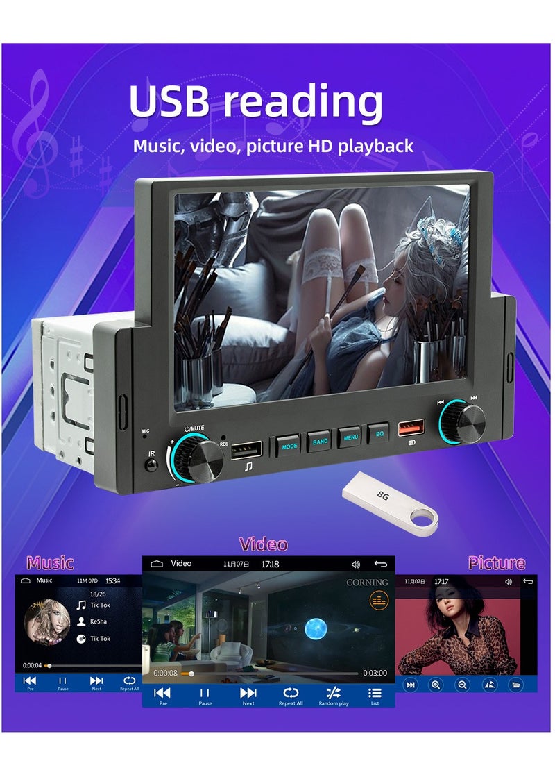 SWM - 6.2 Inch Car Stereo MP5 Player BT FM Radio Receiver with Carplay Android Auto Support Hands-Free Calling USB Charge Playback Phone - Image 1