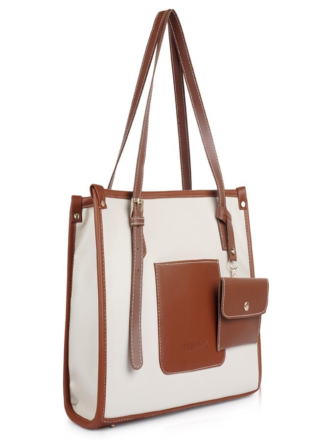 DANIEL CLARK Shoulder Tote Bag with Front Pocket and Detachable Pouch for Office- for Women & Girls (Red) - Image 1