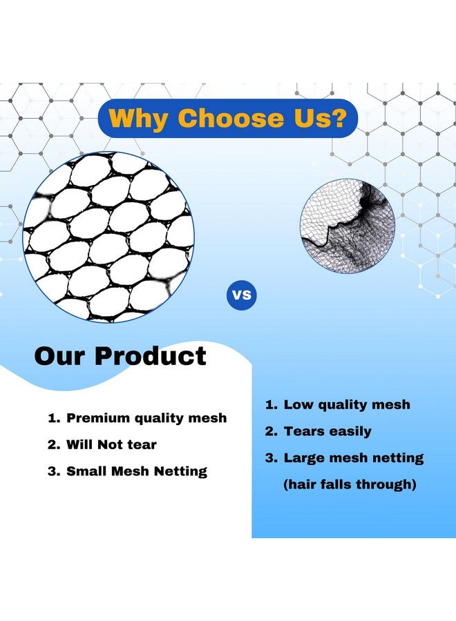 Frontline FRONTLINE Hair Nets 100 Pack 24 Inch Premium Nylon Mesh Hair Cover for Food Service Workers Disposable Hair Cap for Women and Men Invisible Elastic Hairnet - Image 4