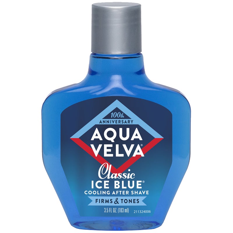 Aqua Velva أكوا فيلفا بعد الحلاقة، كلاسيك آيس بلو، يهدئ، يبرد، وينعش البشرة، 3.5 أونصة - Image 1