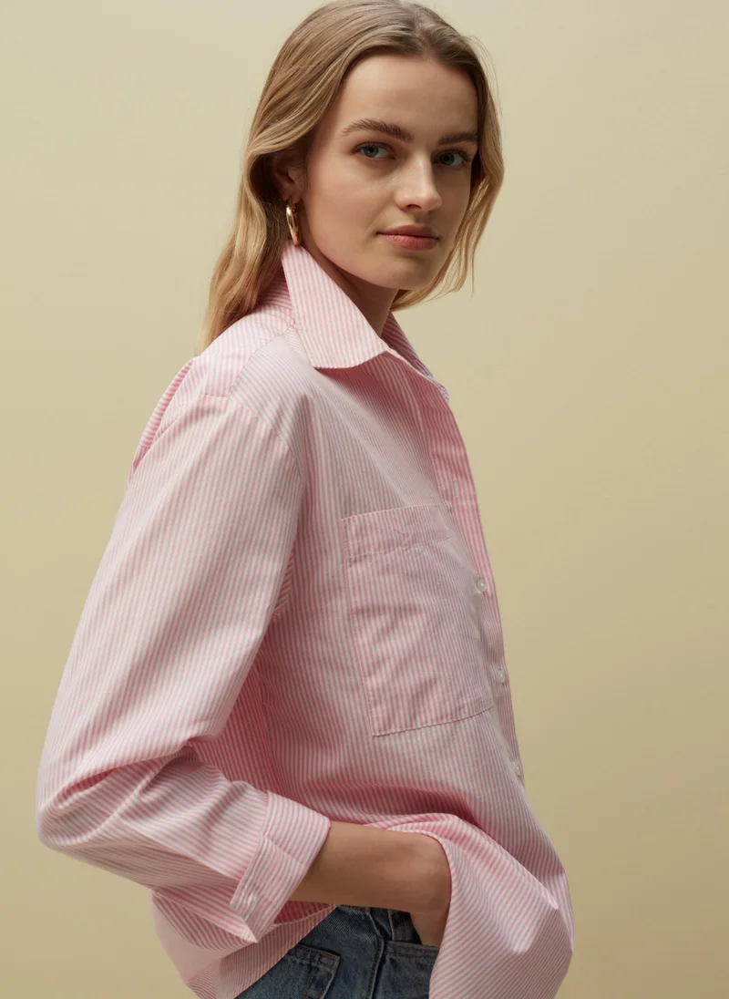 او في اس Ovs Piombo Relaxed Fit Shirt With Pockets