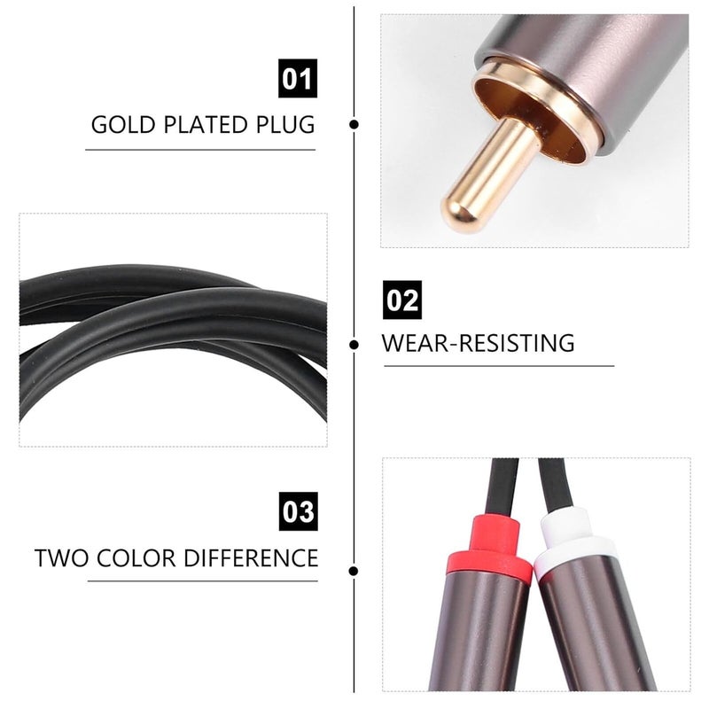 Healeved 3 Meter 2 to 2 Male Audio Cable Stereo Connection Cord for Home Theater and Gaming Consoles - Image 3