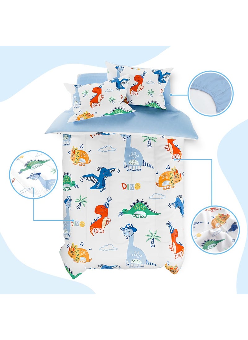 SANDJEST SANDJEST Dinosaurs Bedding Full Set for Boys Kids Children  Ultra Soft Microfiber Comforter Set with 4-Pieces  Comforters Bed Sets Bedroom Decor  - Image 2