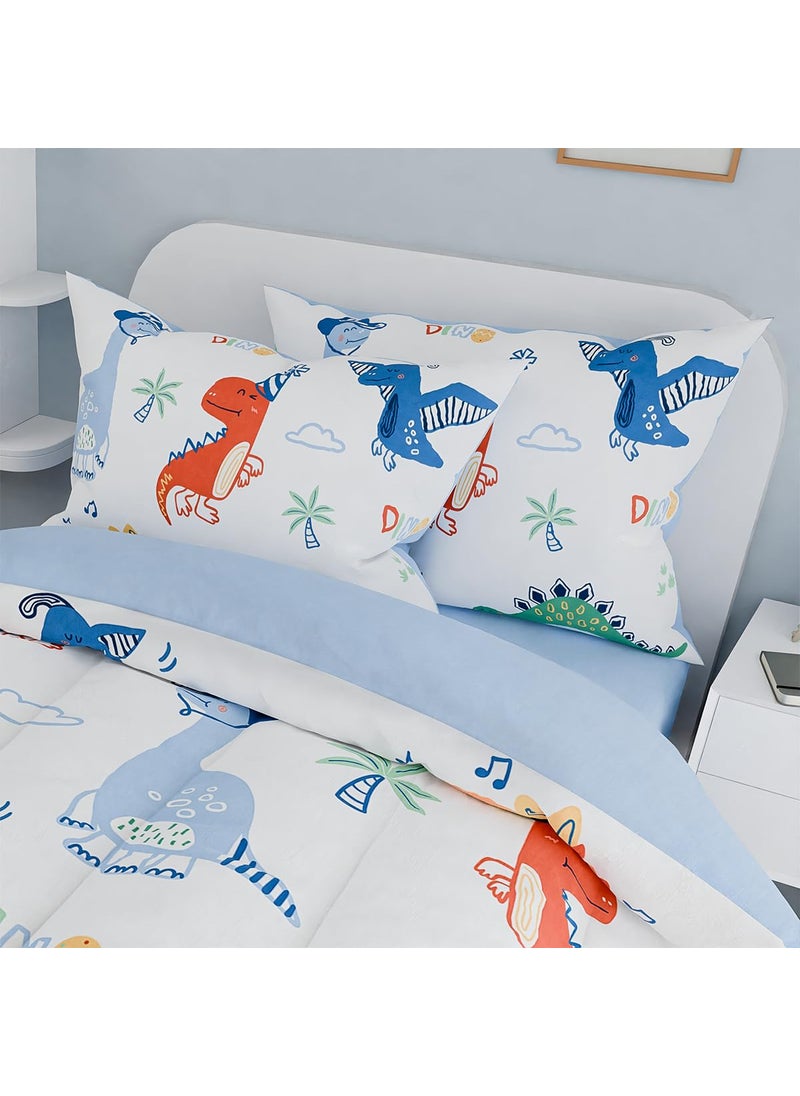 SANDJEST SANDJEST Dinosaurs Bedding Full Set for Boys Kids Children  Ultra Soft Microfiber Comforter Set with 4-Pieces  Comforters Bed Sets Bedroom Decor  - Image 5