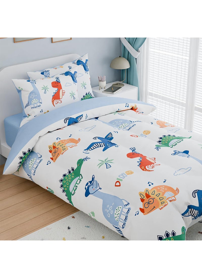 SANDJEST SANDJEST Dinosaurs Bedding Full Set for Boys Kids Children  Ultra Soft Microfiber Comforter Set with 4-Pieces  Comforters Bed Sets Bedroom Decor  - Image 3