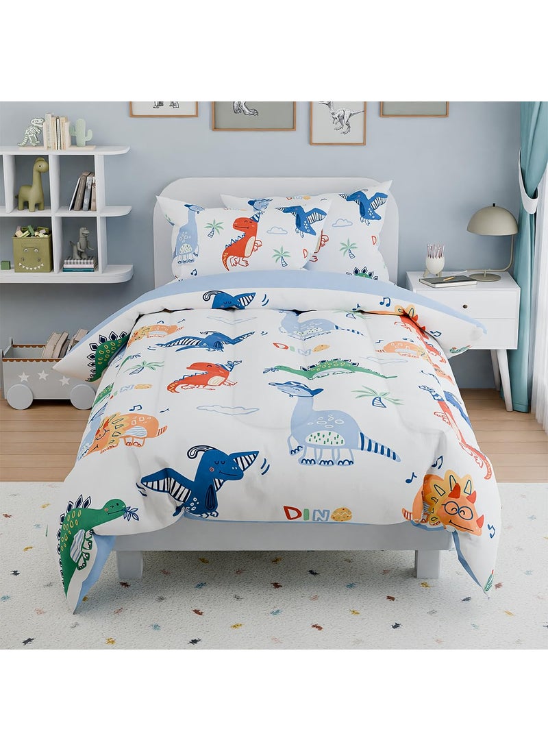 SANDJEST SANDJEST Dinosaurs Bedding Full Set for Boys Kids Children  Ultra Soft Microfiber Comforter Set with 4-Pieces  Comforters Bed Sets Bedroom Decor  - Image 4