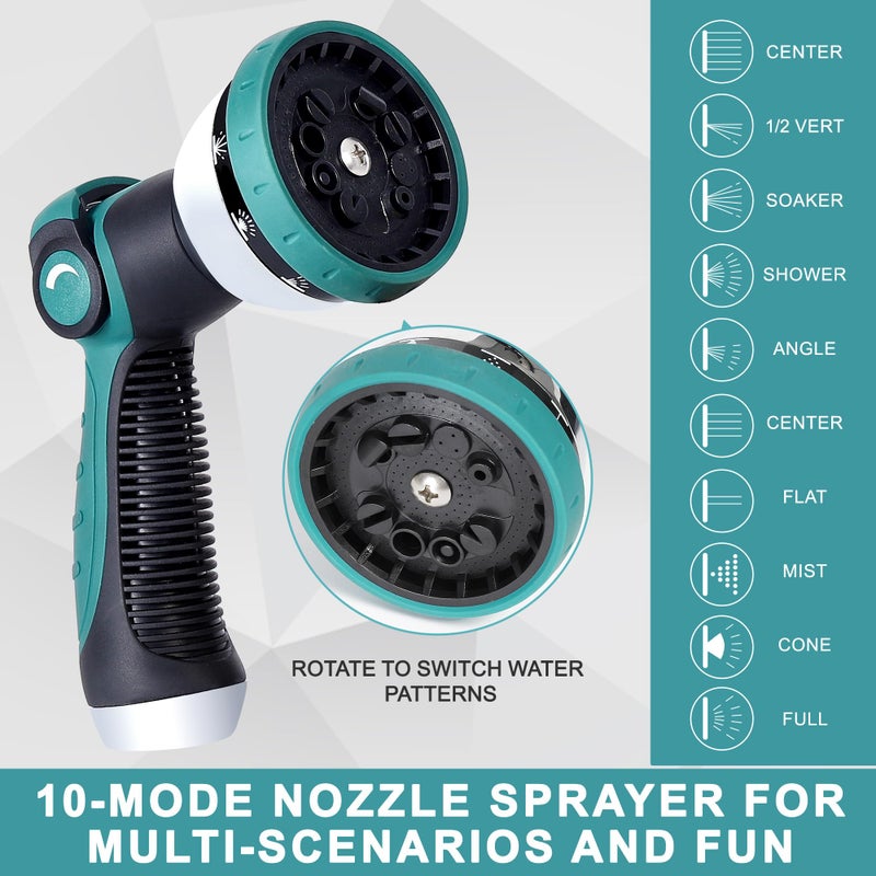 Numwot 50FT Garden Hose, 304 Stainless Steel Water Hose, Flexible with a 10-Mode Nozzle Sprayer, No Kink, Lightweight, Puncture Proof, Ideal for Yard, Lawn, Outdoor, 5/8" Outside Diameter - Image 4