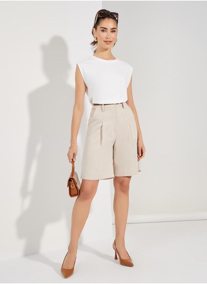 Take Two Solid Round Neck Sleeveless T-Shirt  - Image 3