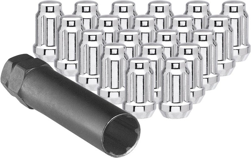 Ceco Chrome Spline Drive Tuner Installation Kit (20 Lug Nuts & 1 Key) 12X1.50 R.H. Thread Pitch - Image 1