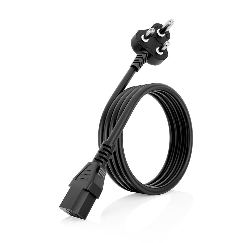 Cablet Power D15 Desktop Power Cable, 3 Pin Type-D Male to C13 Female Connector Cable with 1.5 Meter Length and 7mm OD, 700 Watts Maximum Loading Capacity - Image 1