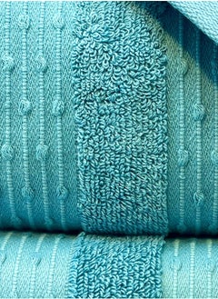 White Rose Luxurious 3-Piece Beach Towel Set – Includes 600 GSM Bath Sheet (80x160 cm), Bath Towel (70x140 cm), and Face Towel (50x90 cm) – Soft and Absorbent – Set of 3 in Blue  - Image 3