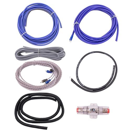 Elite Audio Entry Series Full Amplifier Install Kit - 2000W Max Power, 4-Gauge Power & Ground, Mini ANL Fuse & Holder, 17ft 2-Ch RCA Cable, 16-Gauge Speaker Wire (Model: EA-OB04G) - Image 1