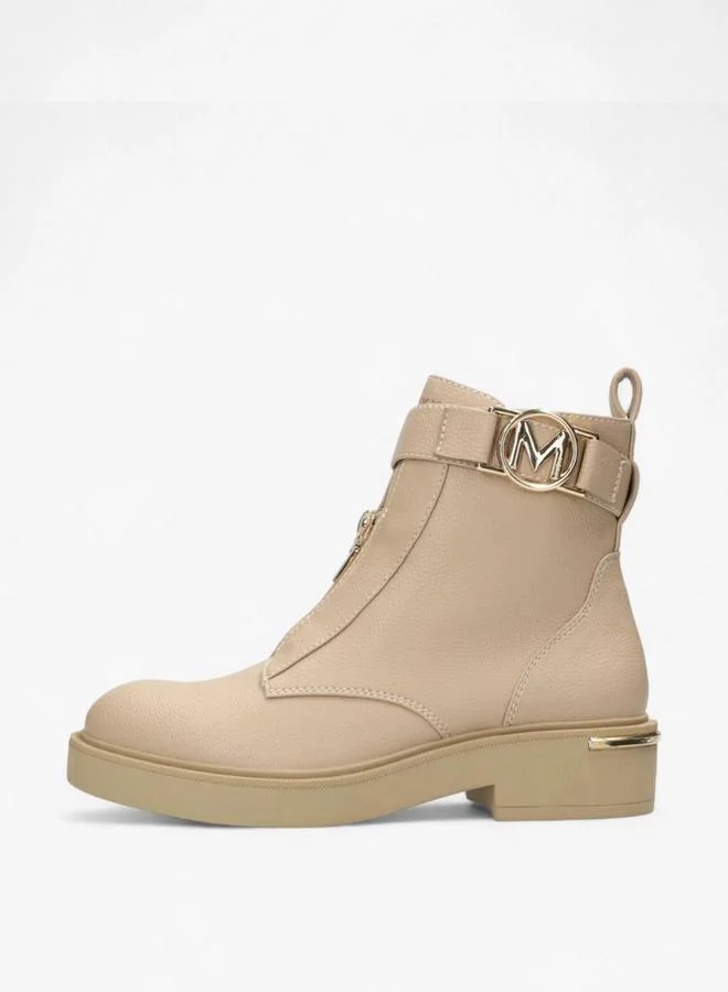 MEXX Solid Ankle Boots with Zip Closure