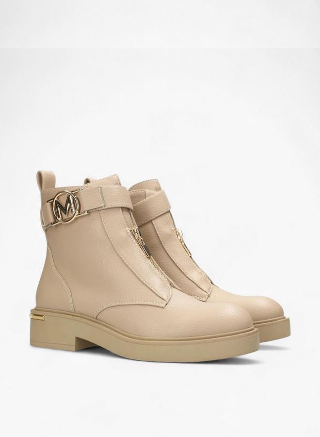 MEXX Solid Ankle Boots with Zip Closure - Image 1