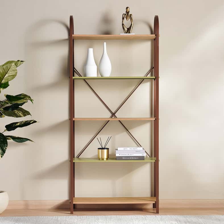 Pan Home وحدة رفوف 5 طبقات - أخضر وطبيعي - Image 2