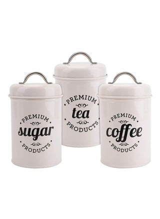 3-Piece Vintage Airtight Kitchen Containers Decorations with Lids Portable Coffee Tea Sugar Set Metal Canister Can Pot Decorative Kitchen Canister Jars Food Storage (white) - pzsku/Z674741E9BAB40A40386EZ/45/_/1709198973/8d0e26d8-ec30-43a6-b117-fdafccf6dce9