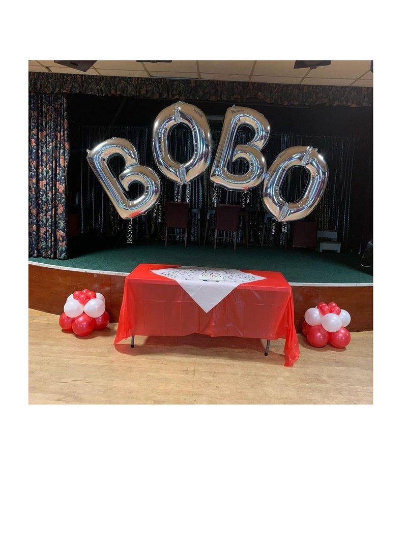 Party with Emma Silver Letter A to Z Balloons 32 inch Large Alphabet Balloons Silver Helium Foil Letter Balloon Banner for Birthday Party Anniversary Wedding Decoration (Silver-X)  - Image 3
